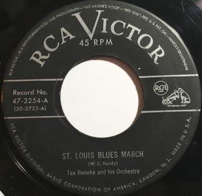 7 collu plate TEX BENEKE & HIS ORCHESTRA - St. Louis Blues March / Meadowlands 473254 RCA Victor US Džezs Lietots