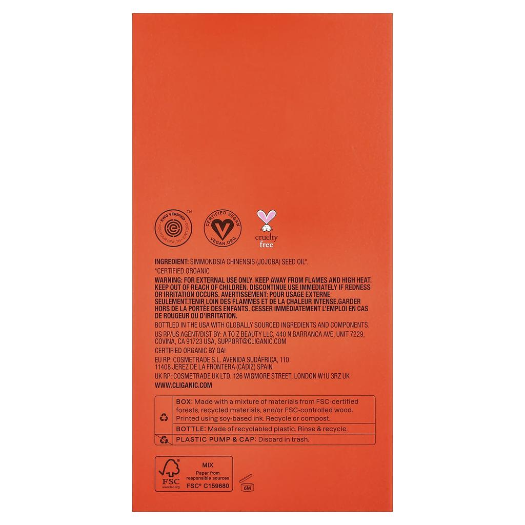 Bio-Jojobaöl, Fettige und Mischhaut, 473 ml (16 Fl Oz)