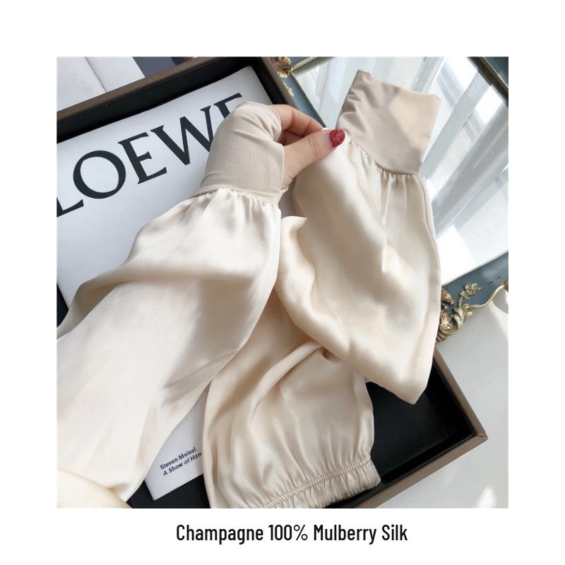 Women s 100% Mulberry Silk UV Protection Arm Sleeves – Breathable, Thin, Loose-Fit for Summer Driving & Outdoor Activities. One Size