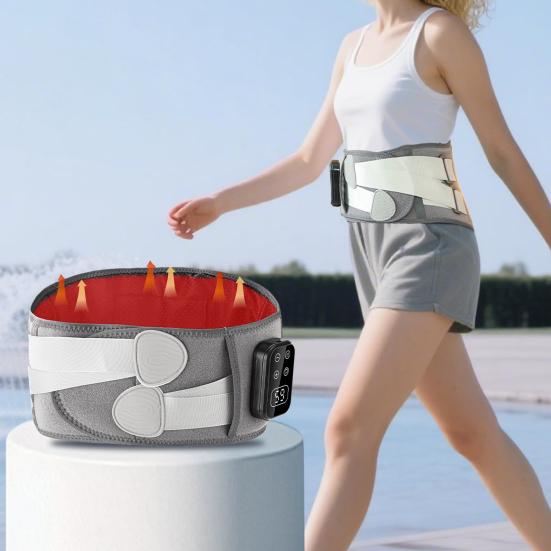 Unterer Rückenmassagegerät mit Wärme Lendenstützgürtel zur Schmerzlinderung Heizkissen & Vibrationsmassage Verstellbare Taillenbandage