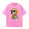T-shirt Estiva 2026 Stampa Dalmata Retrò Unisex Poliestere Traspirante Manica Corta Oversize Larga Casual Top Quotidiani