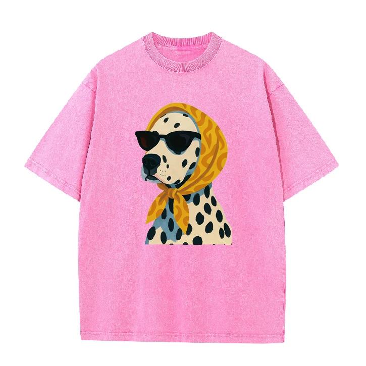 T-shirt Estiva 2026 Stampa Dalmata Retrò Unisex Poliestere Traspirante Manica Corta Oversize Larga Casual Top Quotidiani