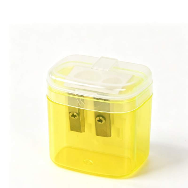 Dual Hole Pencil Sharpener With Geometric Design For Students And Office Use