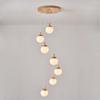Nordic Solid Wood Spiral Staircase Chandelier for Dining Room and Mezzanine