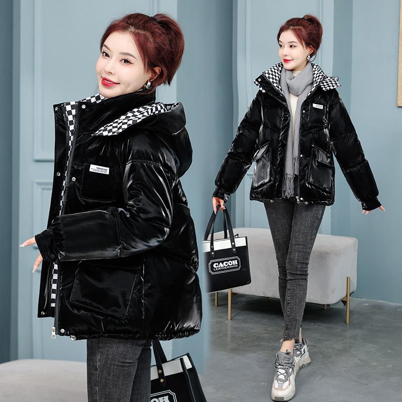 Glossy Down Cotton Clothes Women's New Winter Fashion Leave-in Short Short Small Design  Coat