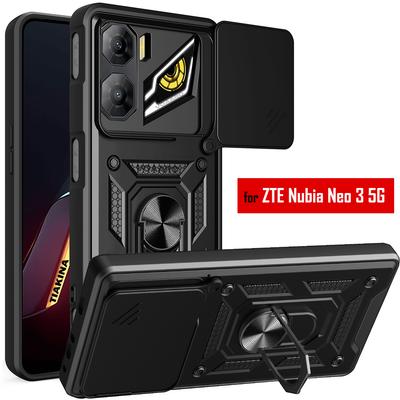 Slide Lens Armor Funda for ZTE Nubia Neo 3 5G Case for ZTE Nubia Neo3 5G Case Magnetic Ring Stand Holder Shockproof Cover