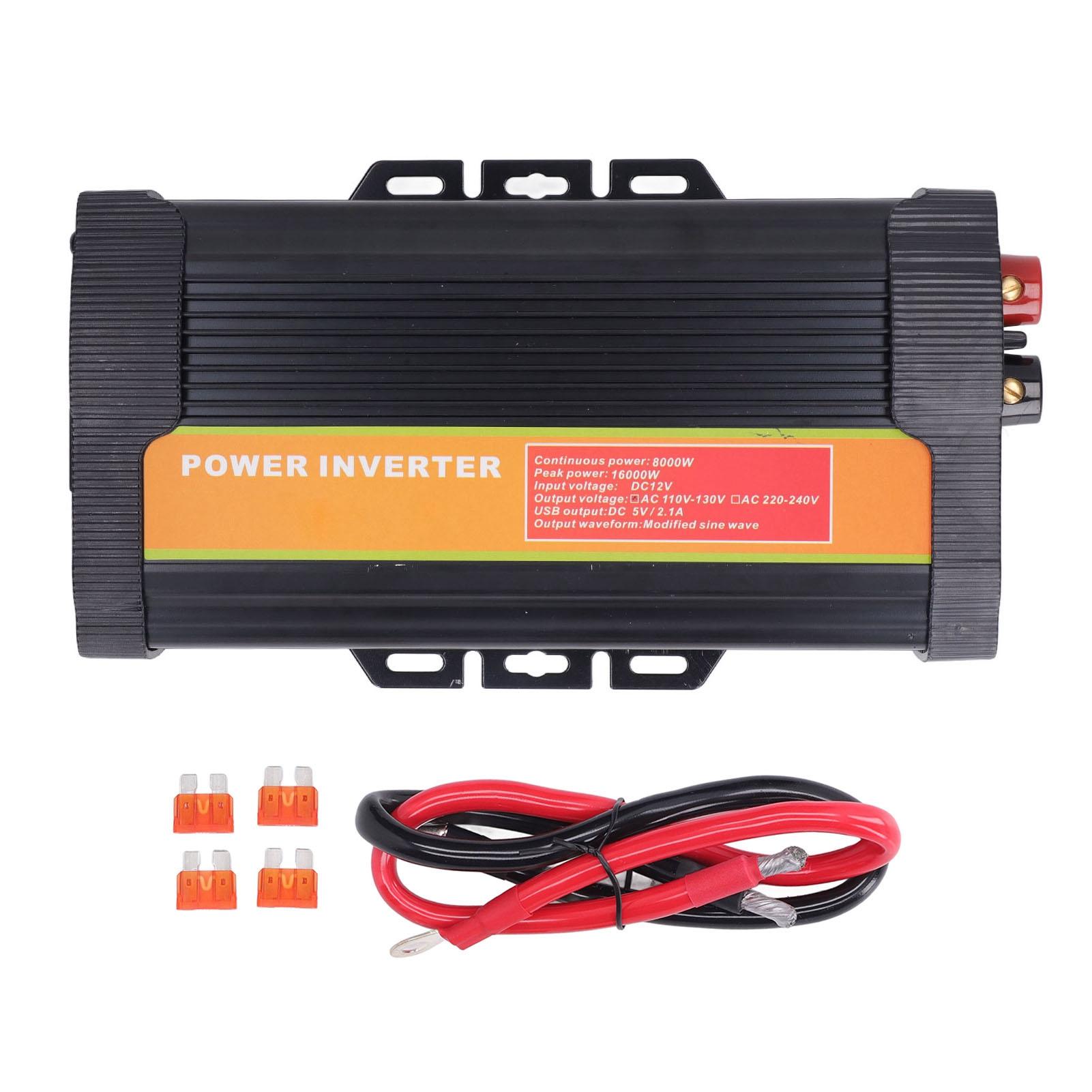 

DC12V to AC110V 8000W Car Power Inverter Modified Sine Wave Car Inverter for Fan Home Appliances