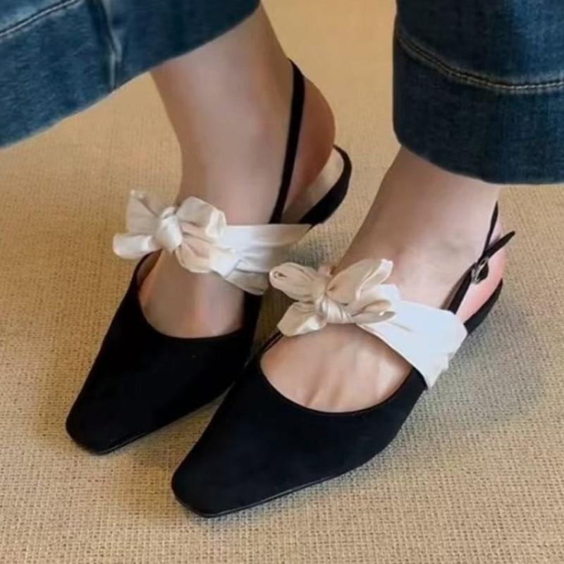 Fashion Fashion Lace Up Women's Flats Sandals Elegant Bow Shoes 2025 New Trend Summer Designer Shallow Buckle Slides Dress Mujer Zapatos