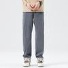 Men's Loose Jeans Summer Fashion Drape Soft Fabric Business Straight Denim Pants Wide Legs Ice Silk Trousers