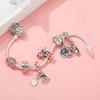 Colors Enamel Disney Princess Dress Charms Pulseiras for Girls Colorful Glass Beads Bracelets&Bangles Women Cartoon Skirt Dangle