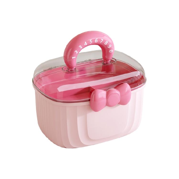 Просторный органайзер с надежной крышкой прозрачный контейнер для хранения для девочек женщин идеально подходит для коллекции аксессуаров для волос S розовый 940₽