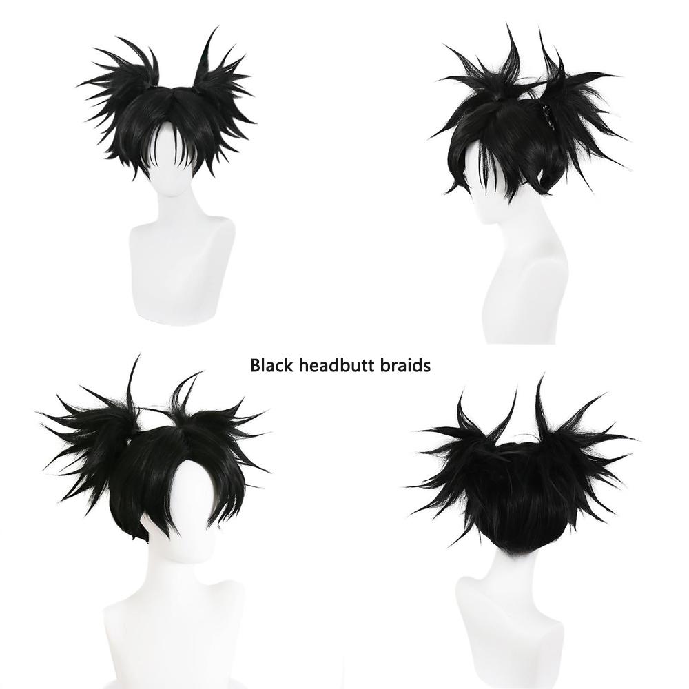 

Anime Jujutsu Kaisen Choso Cosplay Synthetic Hair 14-Inch Black Double Ponytail Carnival Daily Party High-Quality Fluffy Wig (Black,1Pcs&14inches)
