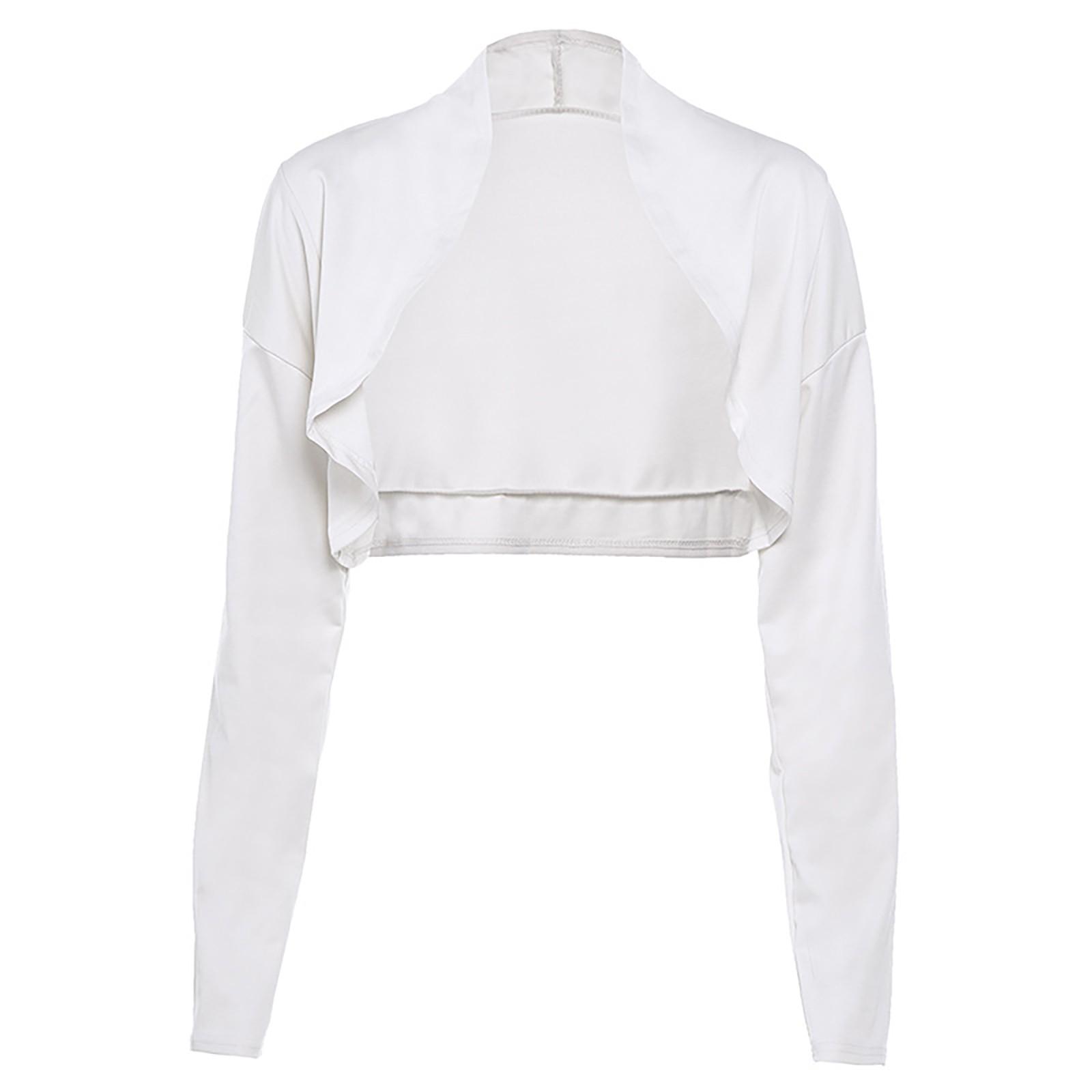 

Women s Casual Fashion Solid Color Hundred Color Chopping Shoulder Cardigan Jacket XXL білий