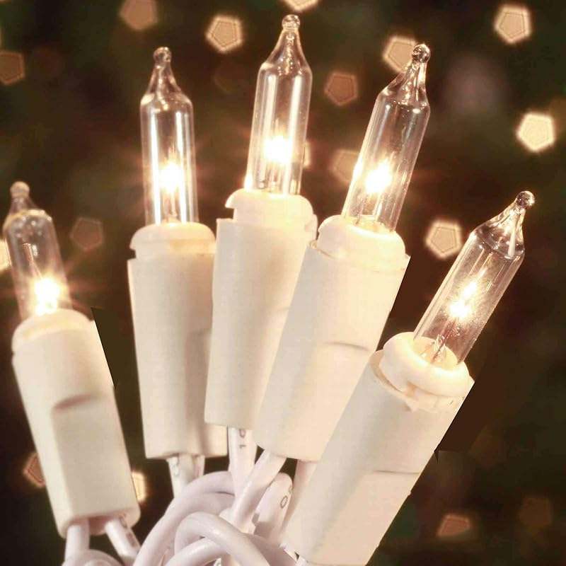 Christmas Lights 100 Count Mini Clear Lights 21ft White Wire Christmas Tree String Lights Set for Outdoor Indoor Christmas Decorations Wedding 21ft