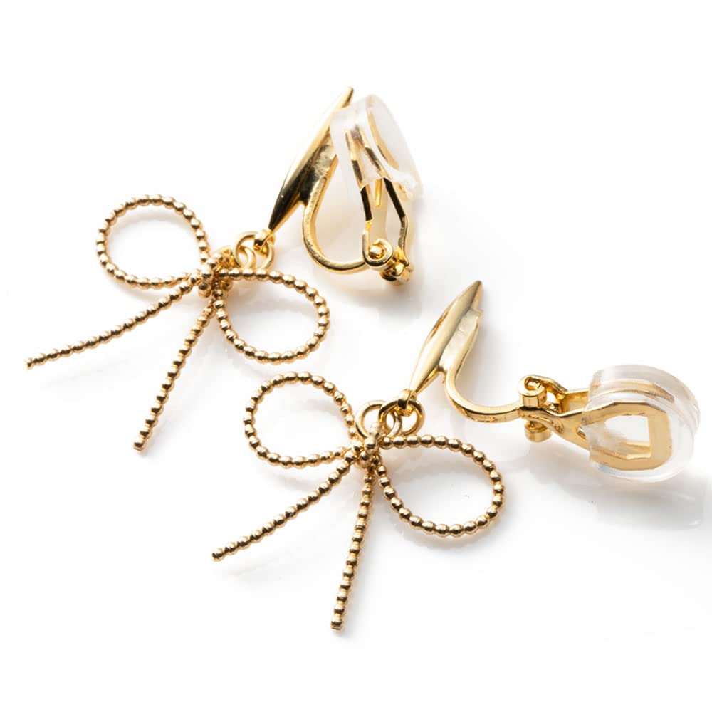 

Ribbon Earrings K14GF Gold Filled Wire Earring Style Clip Type Women s