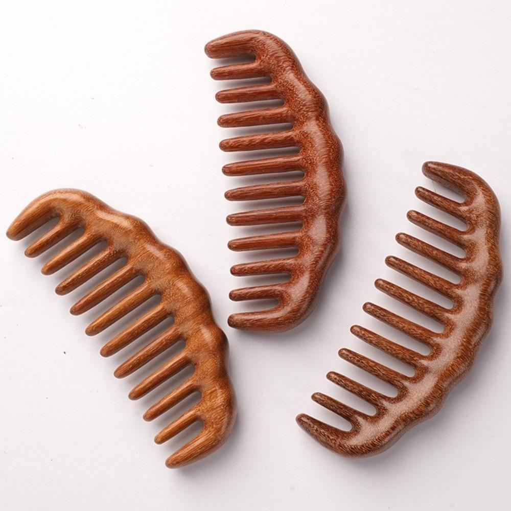 Anti-Static Wooden Comb Handmade Carving Scalp Massager Comb New Wide Tooth Hair Comb Gifts