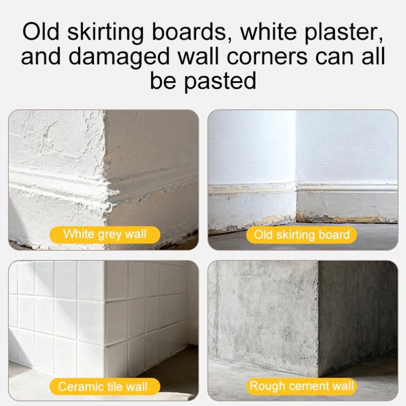 Self-Adhesive Skirting Wall Stickers 5m Stain Resistant Baseboard Trim for Living Room Dining Area Wall Decoration
