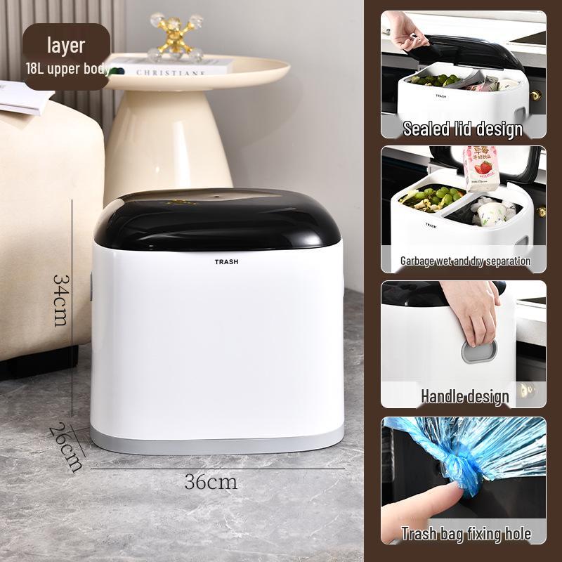 Premium Kitchen Trash Can with Lid, Pedal, and Waste Sorting