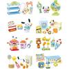 Rement Sanrio Pochacco Amusement Park Wagon Set of 8 PVC ABS Figures H115mm W70mm D50mm