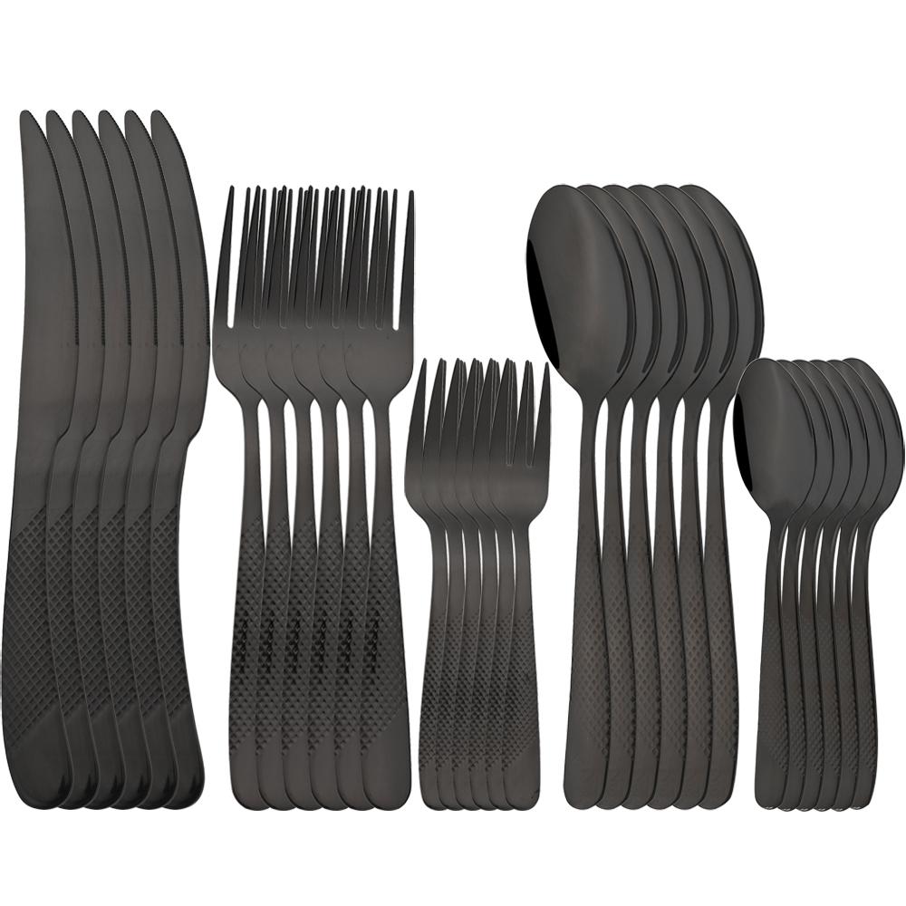 Drmfiy Luxus Besteck 6/30 Stück Gabel Löffel Messer Set Elegantes Gold Edelstahl Geschirr Set Teelöffel Küchen Silberwaren Set