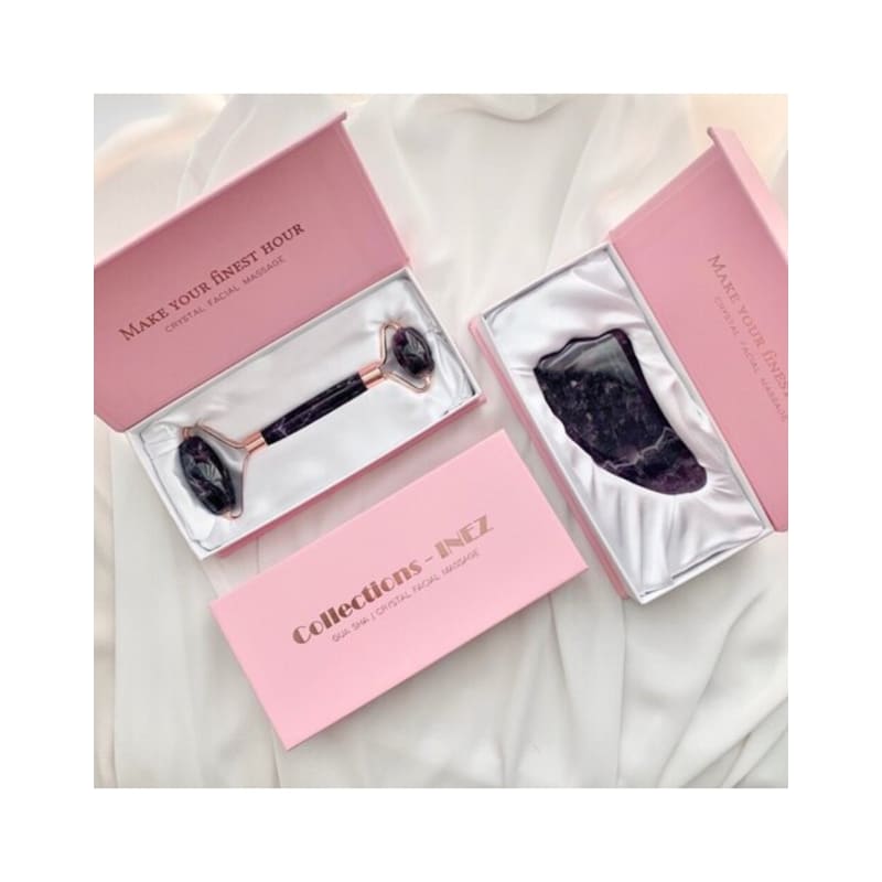 Inez Gua Sha Amethyst Heart Gua Sha Wing Gua Sha Face Roller Gua Sha Set
