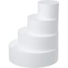 Crafare 4 Tiers Round Foam Cake Dummies Set 4" 6" 8" 10" White Fake Cake Dummy 12 Inch Tall for Christmas Wedding Supplies Baby Shower Birthday