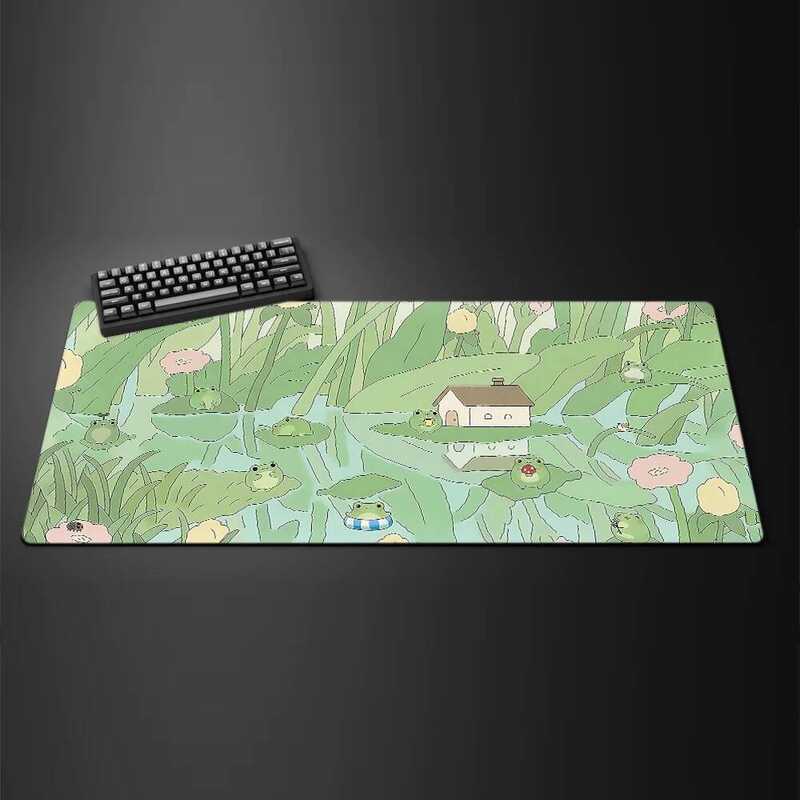 Cute Kawaii White Cat Anime Mouse Pad Large Computer Off Game Table Mats XXL Ruer Anti-slip Gaming Keyboard Long Desk Pads
