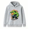 Kids Unisex Pullover Hoodie, Cool Super Hero Green Hulking Print Casual Sweatshirt for Boys Girls, Comfortable Warm Outerwear for Daily Wear