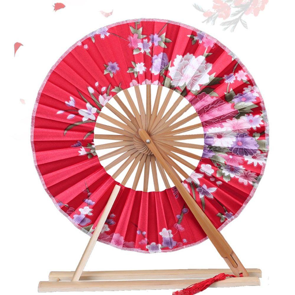 Dance Performance Home Decoration Bamboo Craft Folding Fan Round Fan Hand Fan Photography Prop