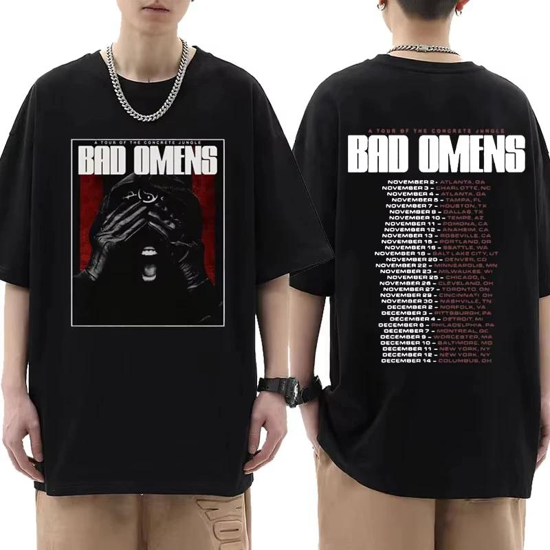 Summer T-shirt: Bad Omen Band Tour American Music Death Peace Soul Bone Graphic Short-sleeved casual style rock T-shirt Gothic