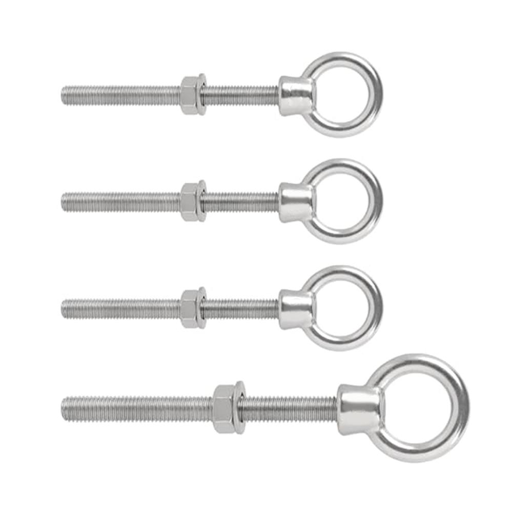 4-Pack For M12 X 120mm Stainless Steel Eye Bolt Screws With Rings For Lifting & Rigging Industrial Use Hardware Fixtures