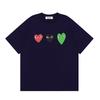 Japanese trendy brand heart-print short-sleeve T-shirt, unisex loose couple's summer casual daily versatile top