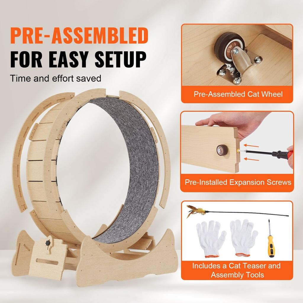 Cat Exercise Wheel Large Cat Treadmill Wheel for Indoor Cats 35.8 Inch