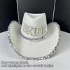Strass Kronen Cowgirl Hut für Damen Rollkrempe Rollenspiel Cowgirl Hut Hochzeitsfeier Requisiten Junggesellinnenabschied Kopfschmuck