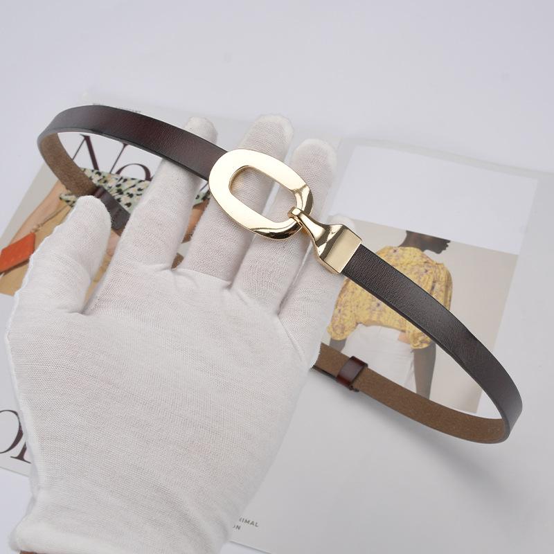 Ladies' Fine Leather Belt, Fashionable and Versatile Cowhide Belt, Women's Decorative Outer Belt, Pants Belt with Dress