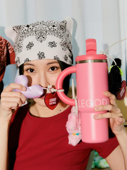 LEGODT Lego Loop Tumbler Handy 1000ml + Keyring (Heart Mirror)