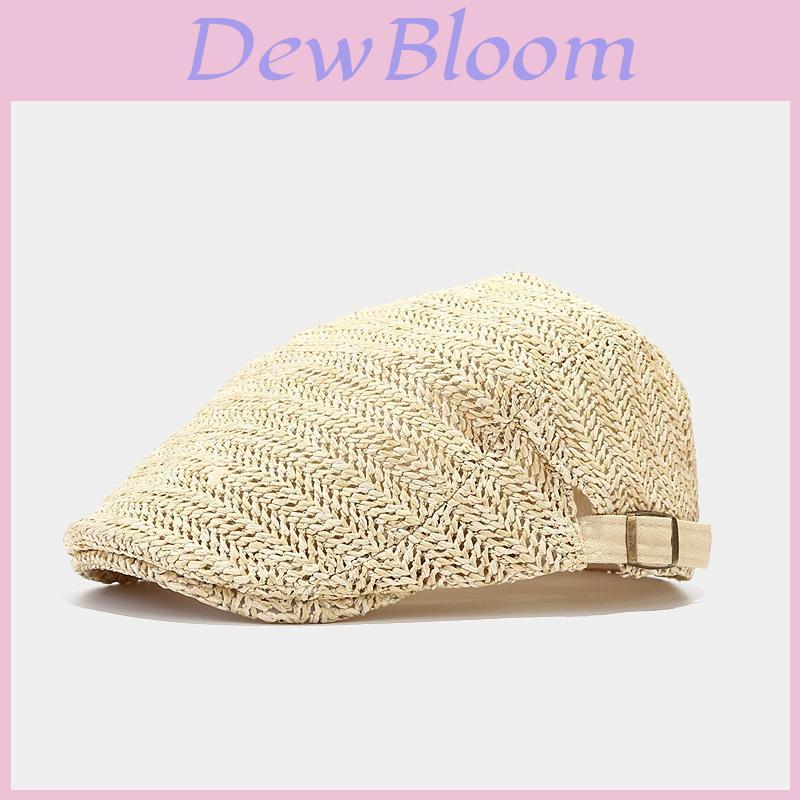 Straw Boater Hat For Women Sun Protection Summer Beach Casual Adjustable Chic Style