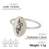 LIKGREAT Yoga Lotus Unalome Symbol Ring Buddhist Indian Om Ring Healing Charms Amulet Geometric Oval Stainless Steel Jewelry