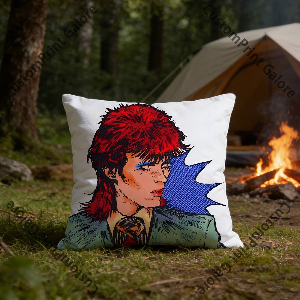 DDavidS BBowieS Kissenbezug Polyester Quadratische Kissenhülle 45 cm Dekorativ für Zuhause Couch Bett Auto Dekor
