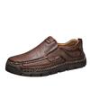 Fashion Men Casual Leather Shoes High Quality Handmade Outdoor Non-Slip Walking Shoes British Style All-match Loafers Large Size 38-48