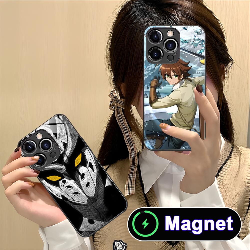 Akame Tatsumi Glass MagSafe Mobile Phone Case for iPhone 17 16 15 14 13 12 11 Air Pro Max Plus Mini Colorful Cover