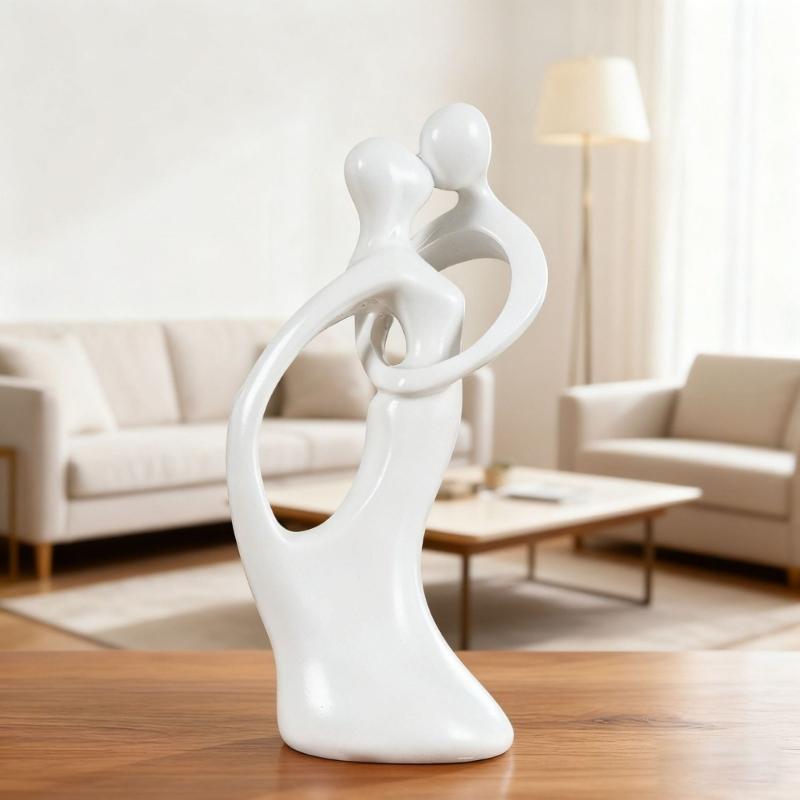 Home Decors Modern Abstract Art Kissings Lover Statue Table Decorations for Dining Room Living Room Office Centerpieces