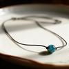 New fresh and sweet bead string ocean wind stone woven collarbone chain adjustable blue tiger eye necklace