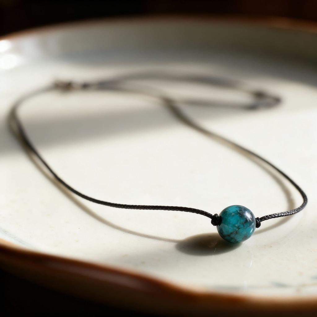 New fresh and sweet bead string ocean wind stone woven collarbone chain adjustable blue tiger eye necklace