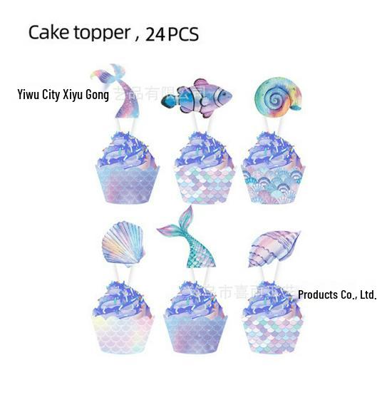 Pink Mermaid Birthday Party Set: Tablecloth, Plates, Cups, Balloons, and Cutlery