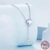 S925 Sterling Silver Purple Zircon Lily of the Valley Pendant Necklace Elegent Neck Chain for Women Fine Jewelry