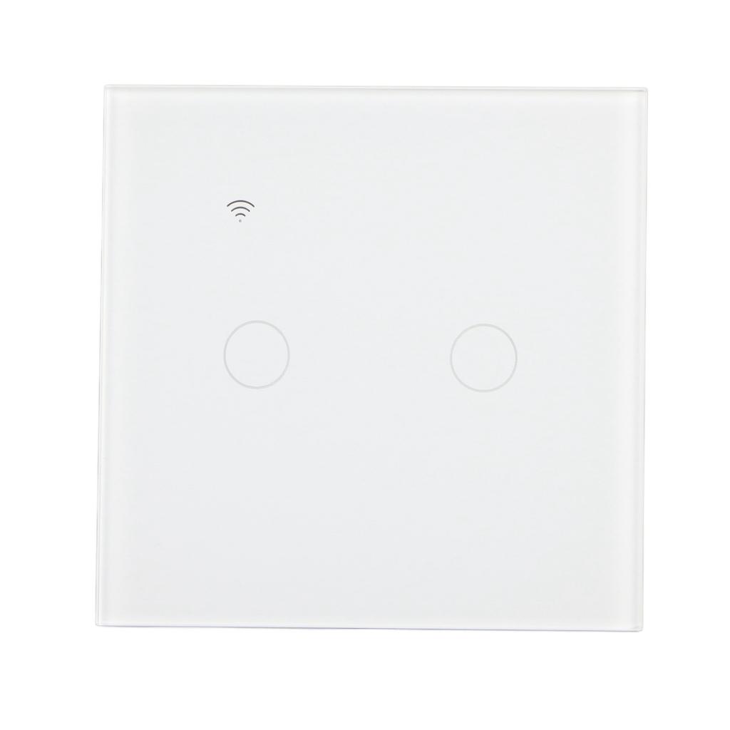 Smart Switch Multiple Users Voice Remote Control 2 Gang Wifi Single Control Switch White AC110‑240V