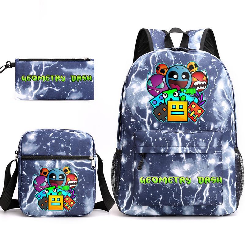 Geometrie Geometrică dash Geantă Școlară din Trei Piese Studenți Băieți și Fete Toc de Creioane pentru Campus Geantă din Pânză