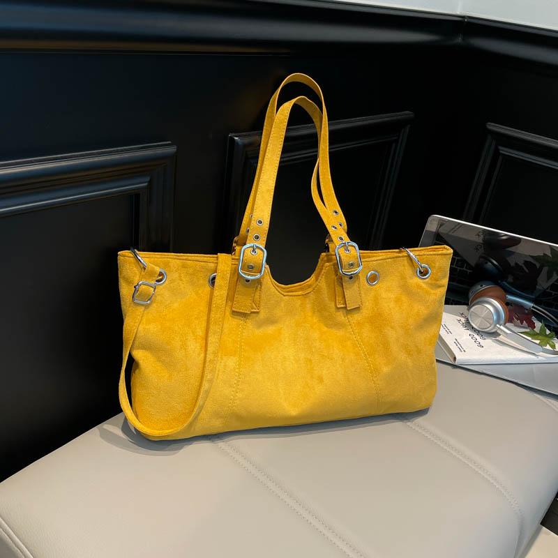 2025 Winter New Large Capacity Faux Suede Square Shoulder Bags Simple Sense of Luxury Portable Retro Crossbody Bags for Women