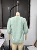 Summer Cotton Linen New Womens Top Solid Color Square Neck Lace Patchwork Threequarter Sleeves